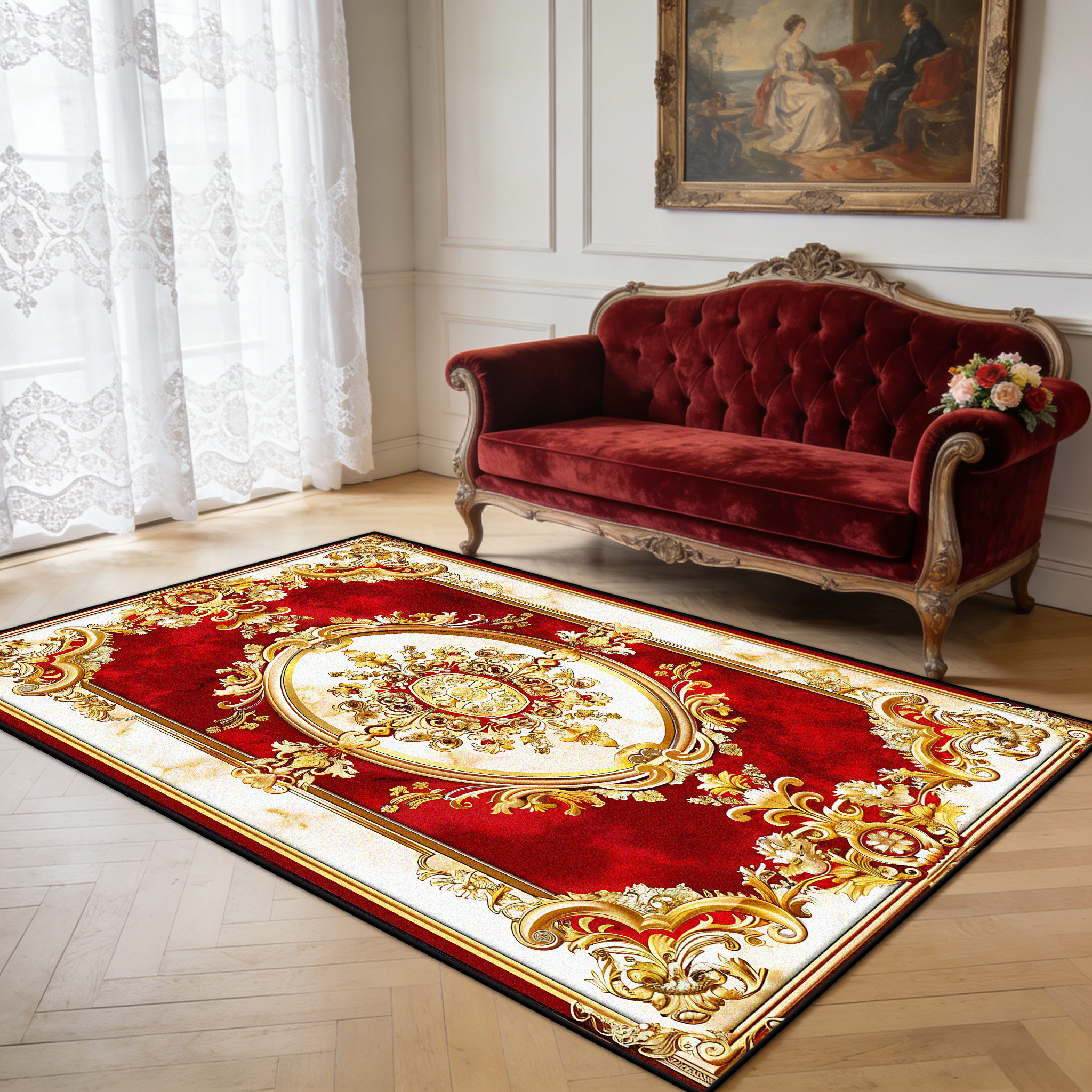 Home Toilet Bathroom Design - Luxury European Style Carpet for Living