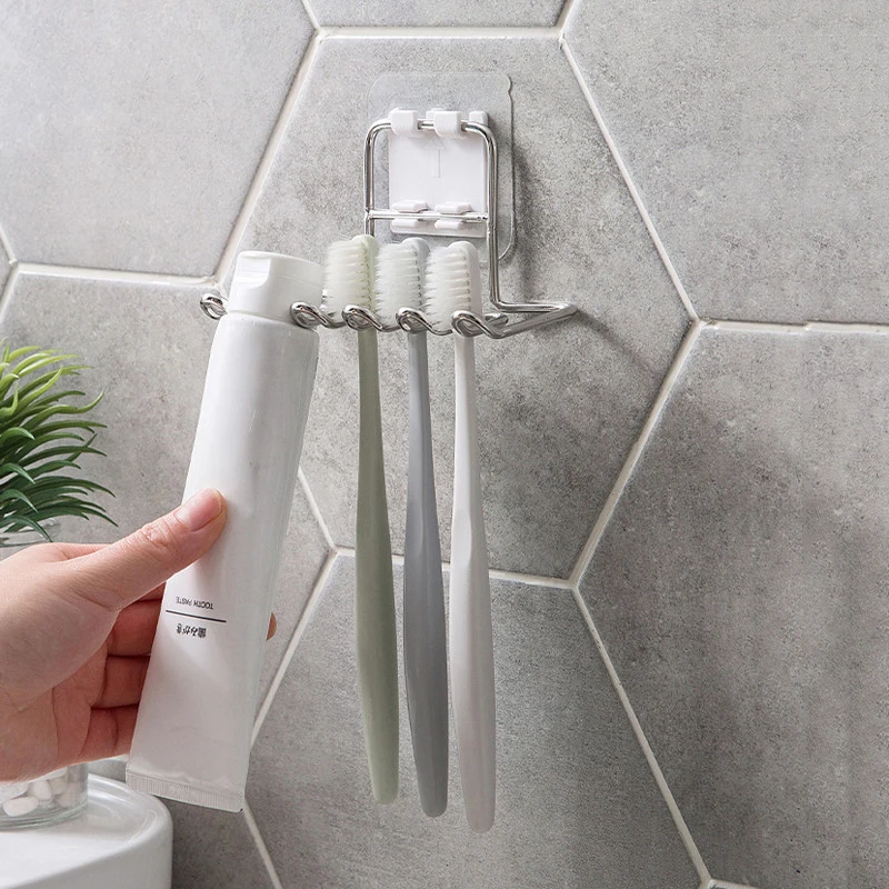 Toothbrush Holder Set - Wall Mounted Stainless Steel Toothbrush Holder