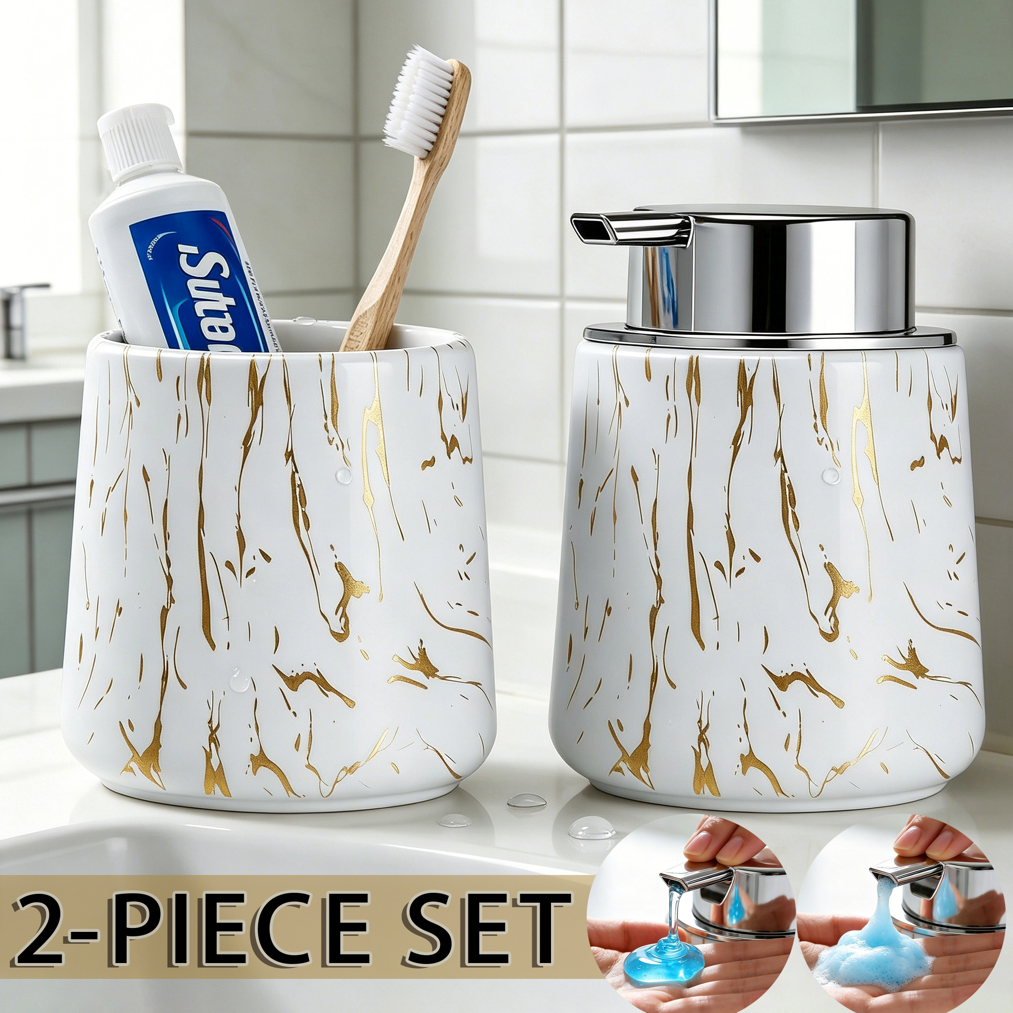 Home Bathroom Soap Dispenser - Elegant Bathroom Foam Soap Dispenser and