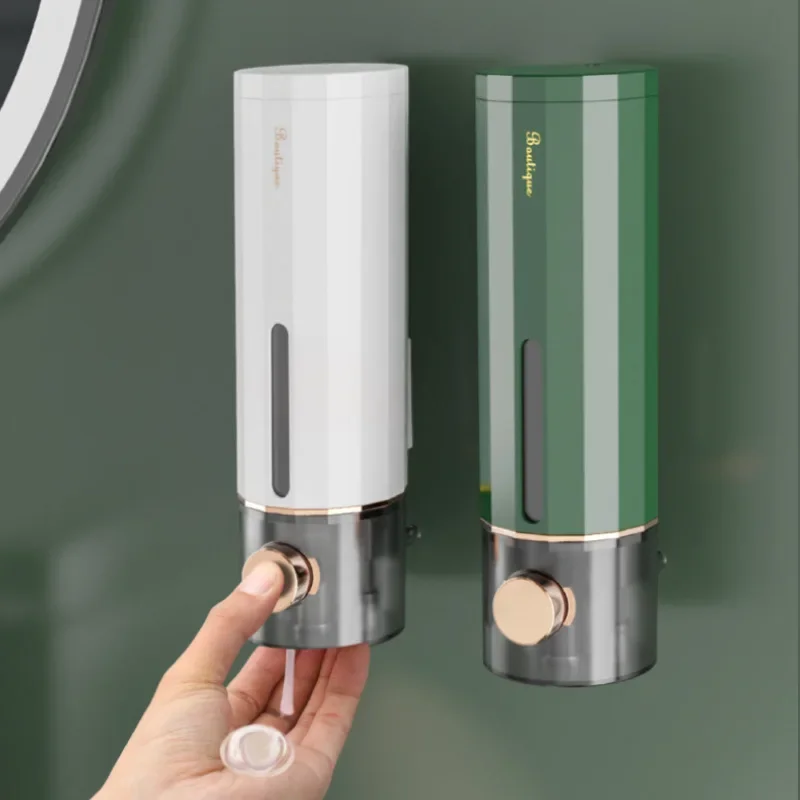 Home Bathroom Soap Dispenser - 450ml Manual Wall Mounted Bathroom Liquid