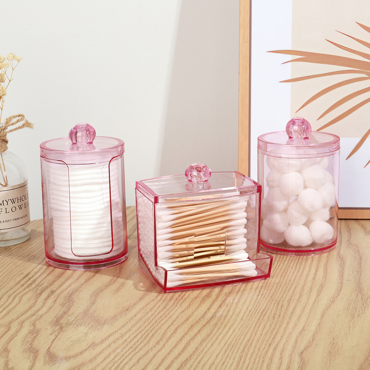 Qtip Holder Dispenser with Lid – Bath Salts Jar recenzja i cena