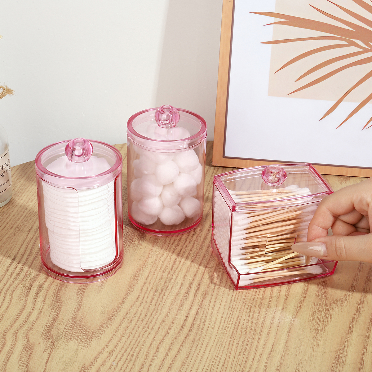 Qtip Holder Dispenser with Lid – Bath Salts Jar recenzja i cena