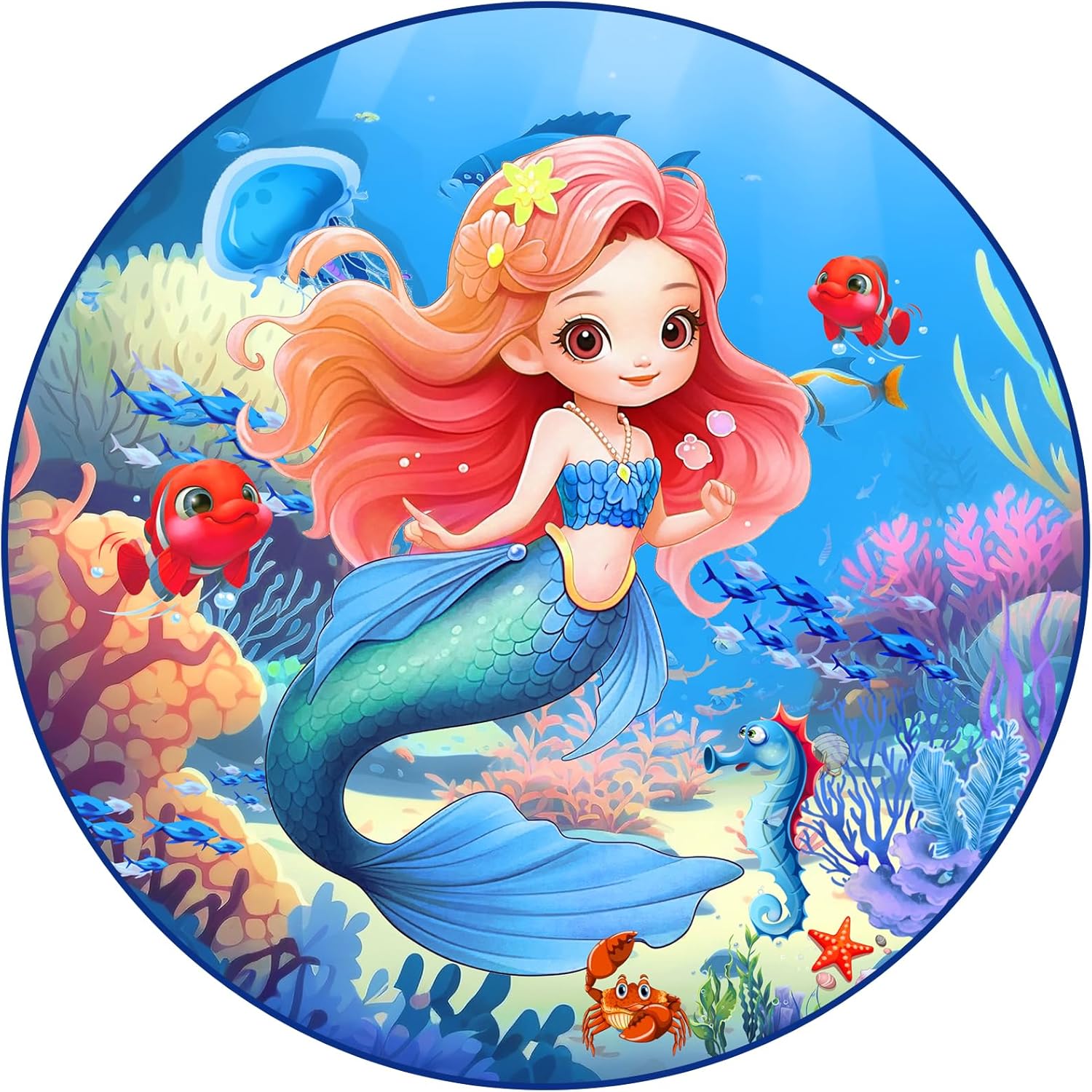 Mermaid Underwater Scene Round – Home Bathroom Scene recenzja i cena