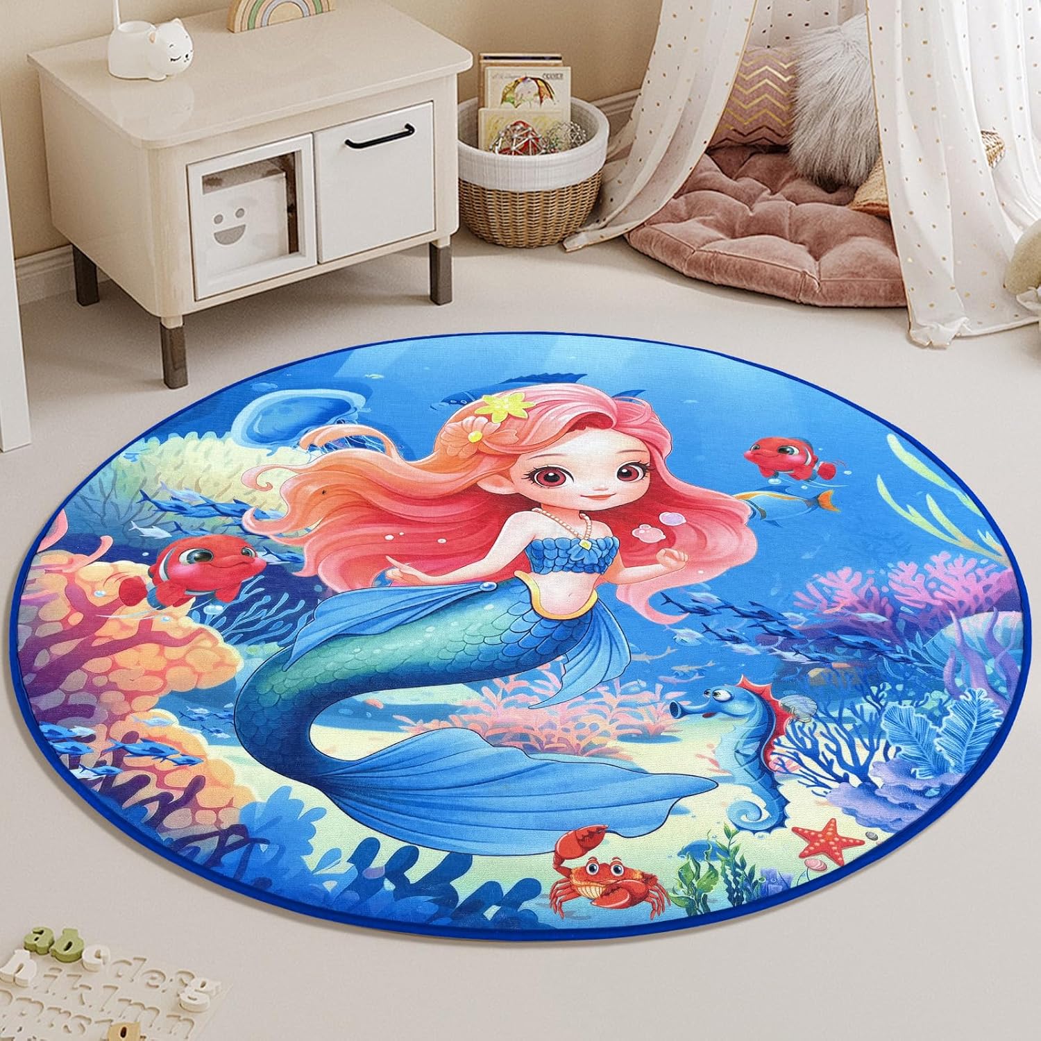 Mermaid Underwater Scene Round – Home Bathroom Scene recenzja i cena