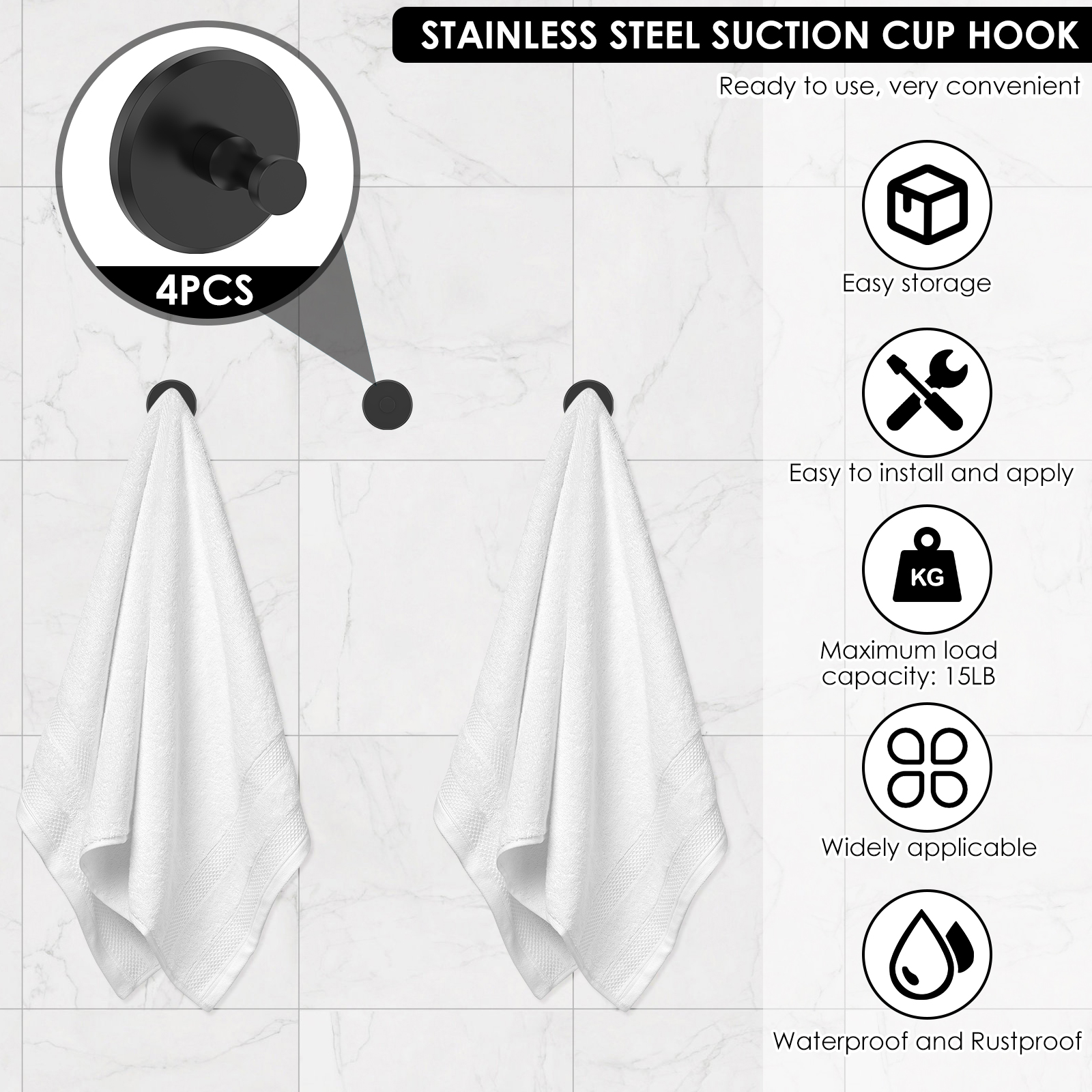 2/6Pcs Stainless Steel Suction – Towel Bar Stainless recenzja i cena