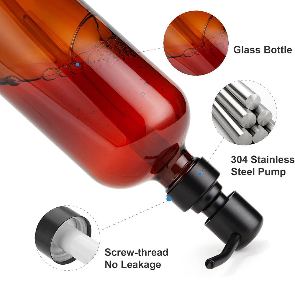 Amber Glass Soap Dispenser wit – Home Bathroom Soap Dispenser recenzja i cena