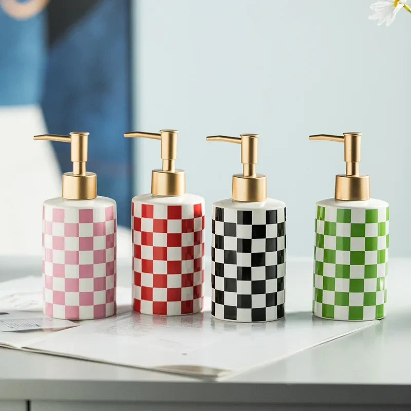 Checkerboard Ceramic Lotion Bo – Home Bathroom Soap Dispenser recenzja i cena