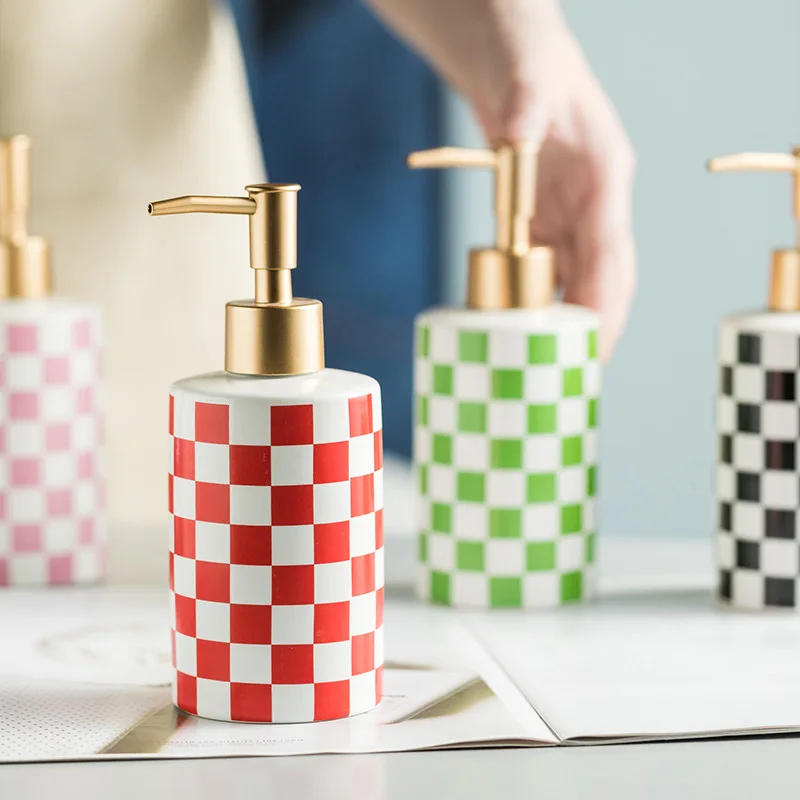 Checkerboard Ceramic Lotion Bo – Home Bathroom Soap Dispenser recenzja i cena