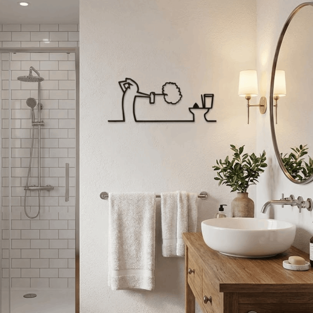 Wall Hanging 2D Flat Metal Bat – Home Toilet Bathroom Design recenzja i cena