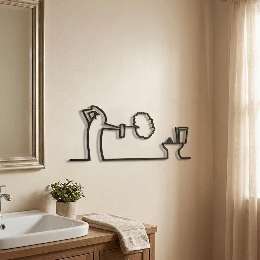 Wall Hanging 2D Flat Metal Bat – Home Toilet Bathroom Design recenzja i cena
