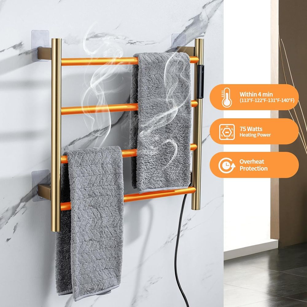 4-Bar Wall-Mounted Electric To – Towel Bar Stainless recenzja i cena