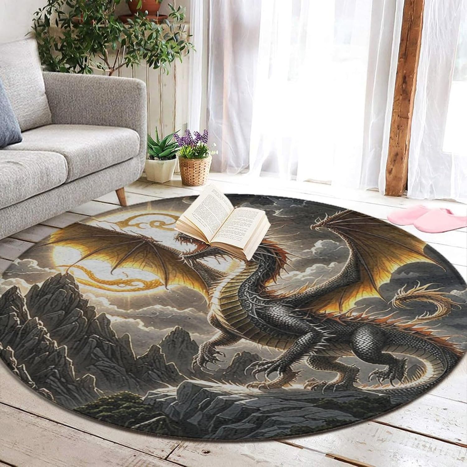 Majestic Dragon Round Rug Fant – Home Bathroom Scene recenzja i cena