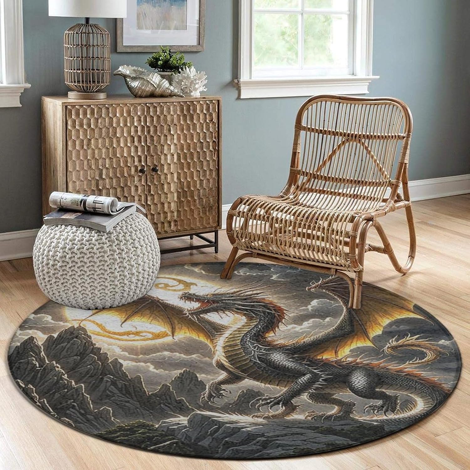 Majestic Dragon Round Rug Fant – Home Bathroom Scene recenzja i cena