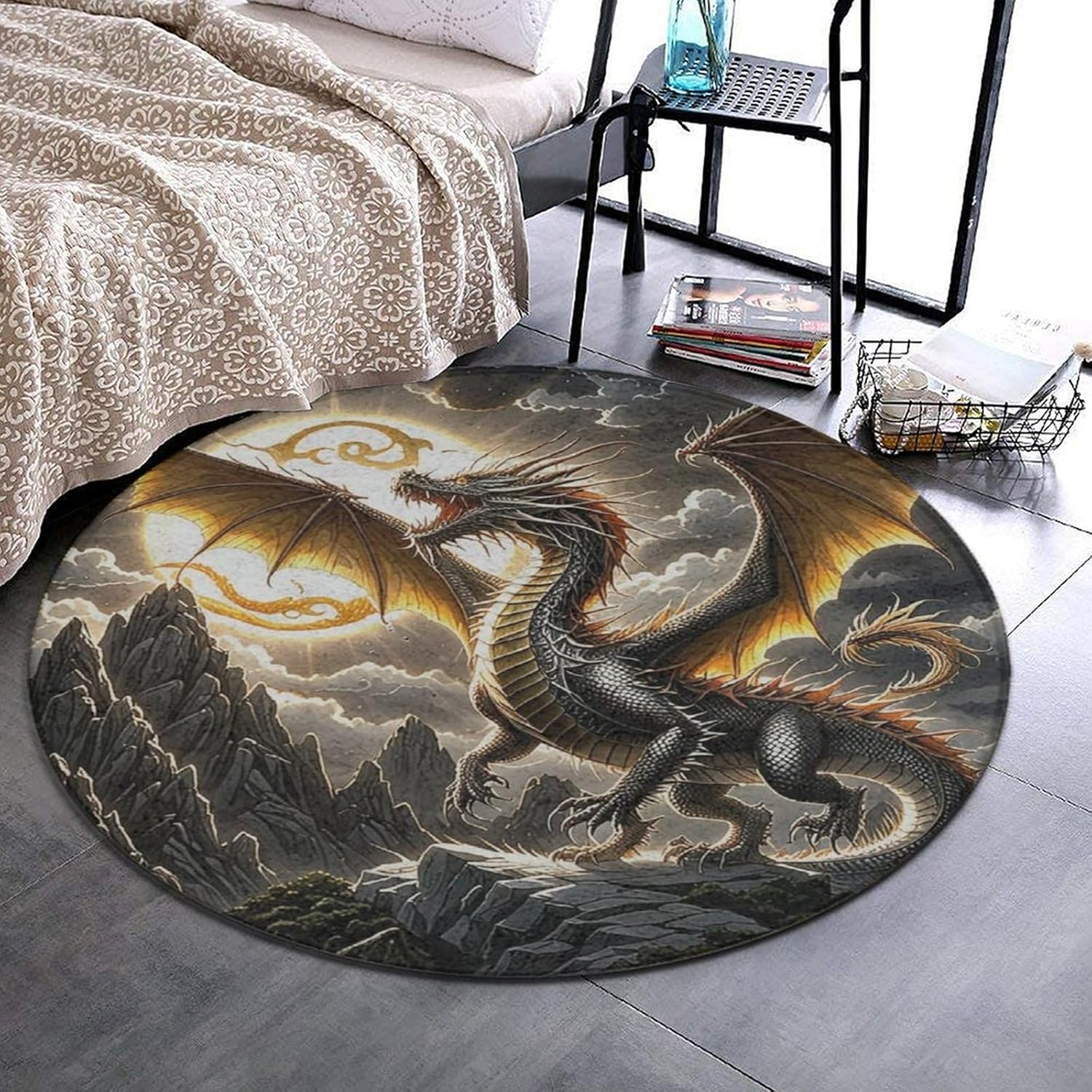 Majestic Dragon Round Rug Fant – Home Bathroom Scene recenzja i cena