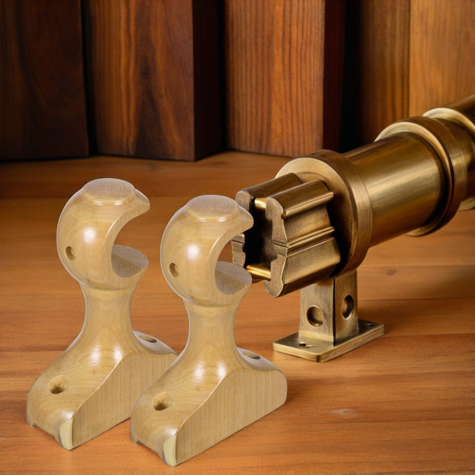 2Pcs Solid Wood Curtain Rod Br – Home Hardware Bathroom Accessories recenzja i cena