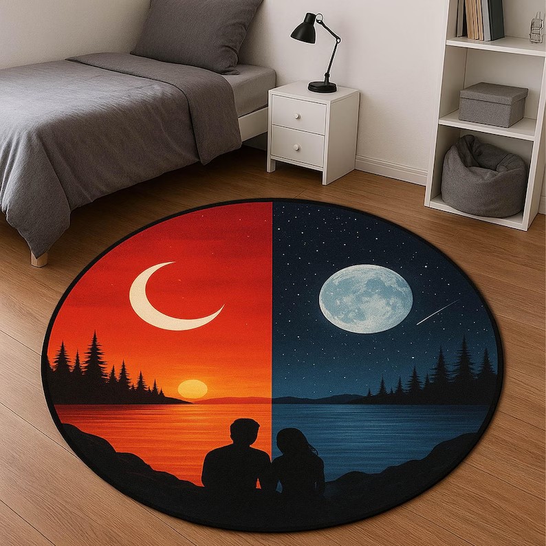 Romantic Couple Round Rug Day  – Home Toilet Bathroom Design recenzja i cena