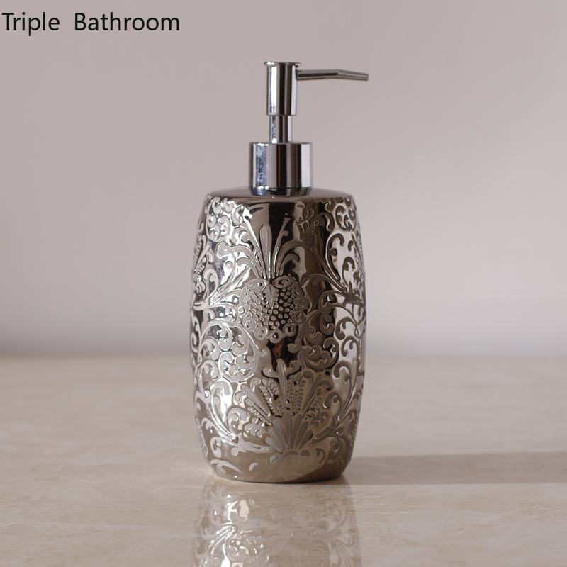 Silver Ceramics Shampoo Bottle – Home Bathroom Soap Dispenser recenzja i cena