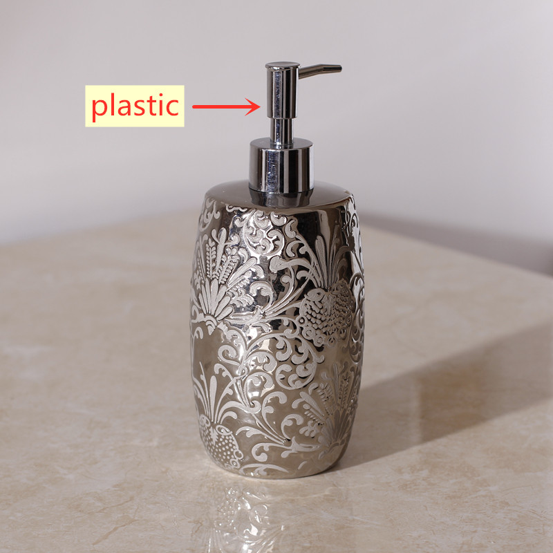 Silver Ceramics Shampoo Bottle – Home Bathroom Soap Dispenser recenzja i cena