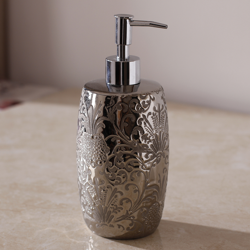 Silver Ceramics Shampoo Bottle – Home Bathroom Soap Dispenser recenzja i cena