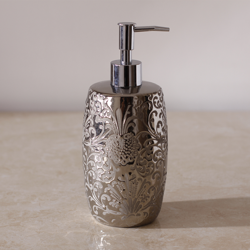Silver Ceramics Shampoo Bottle – Home Bathroom Soap Dispenser recenzja i cena