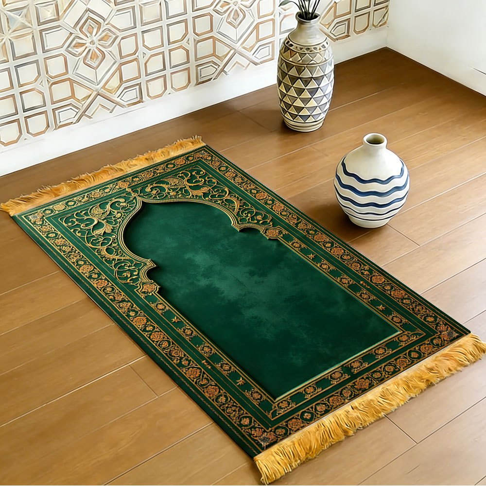Dark Green Gold Floral Arch Is – Home Bathroom Carpet recenzja i cena