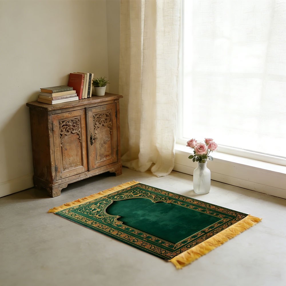 Dark Green Gold Floral Arch Is – Home Bathroom Carpet recenzja i cena