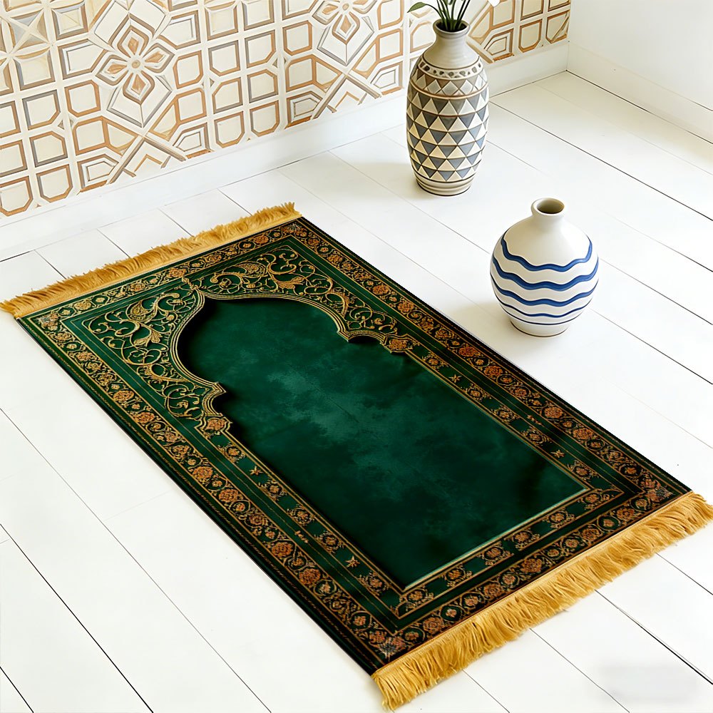 Dark Green Gold Floral Arch Is – Home Bathroom Carpet recenzja i cena