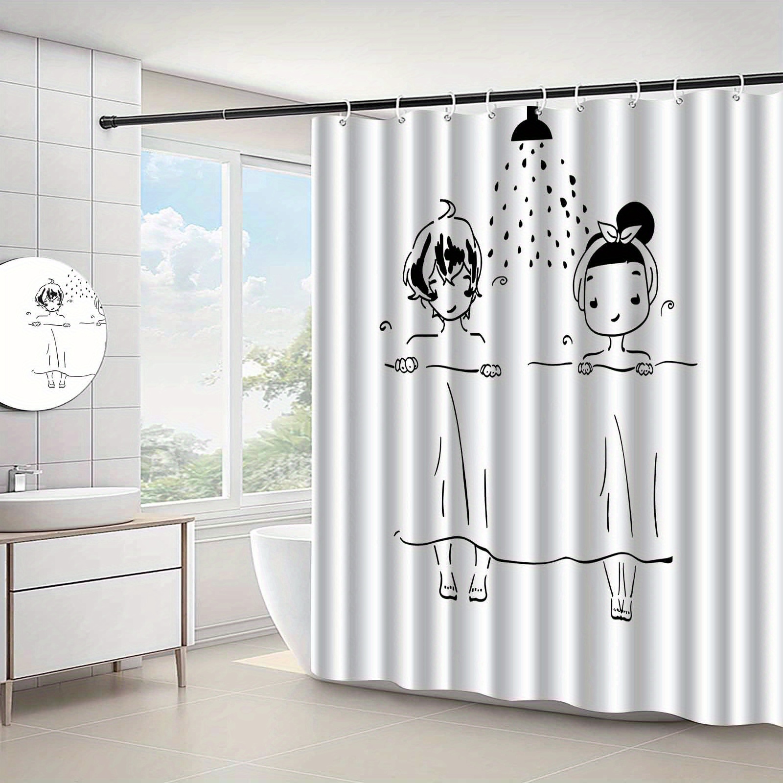 Shower Curtain 1pc Modern Mini – Home Bathroom Scene recenzja i cena