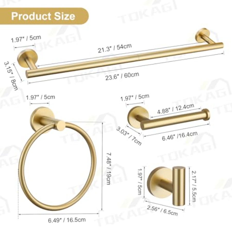 5 Pcs Bathroom Accessories Set – Towel Bar Stainless recenzja i cena