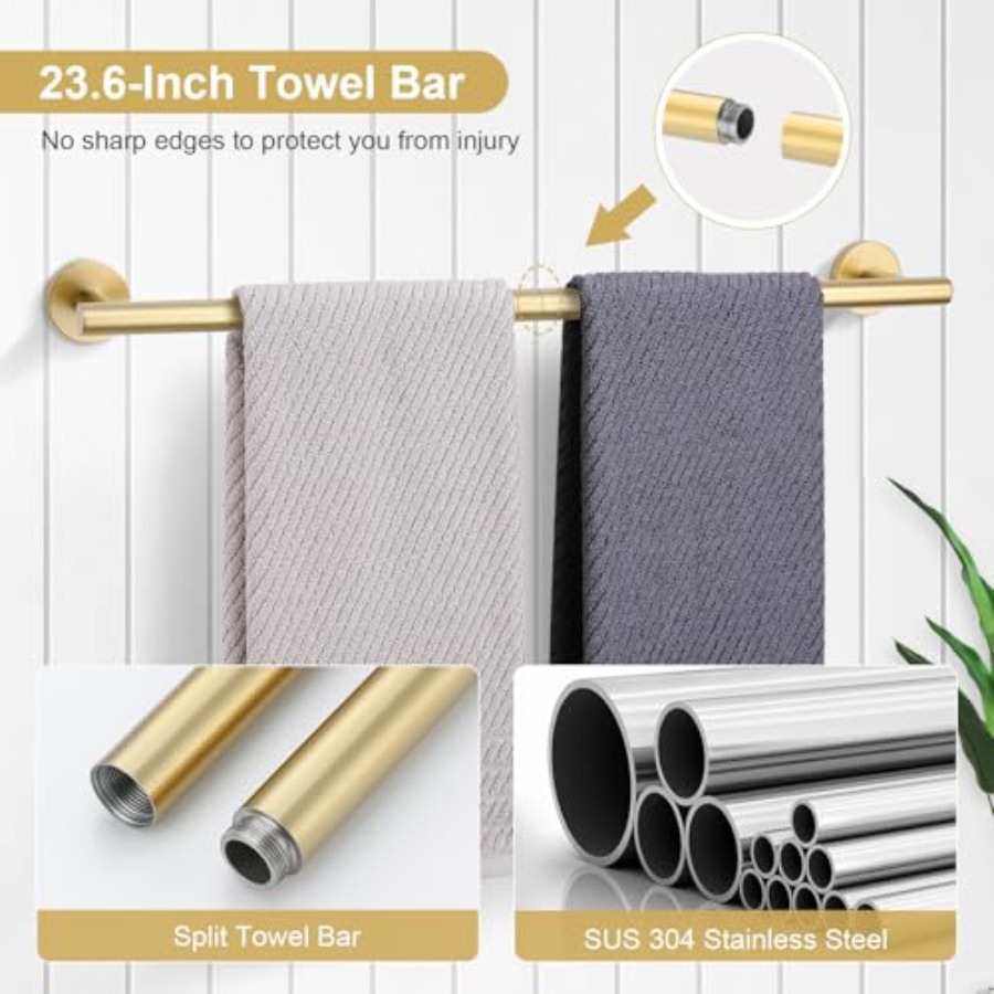 5 Pcs Bathroom Accessories Set – Towel Bar Stainless recenzja i cena