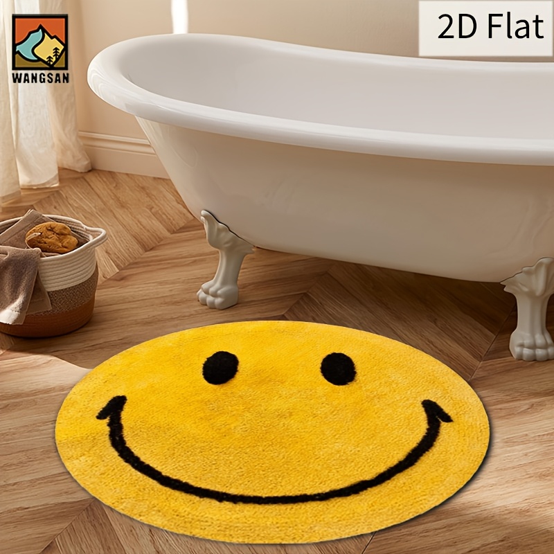 2D Round Flannel Rug Smiley Fa – Home Bathroom Carpet recenzja i cena