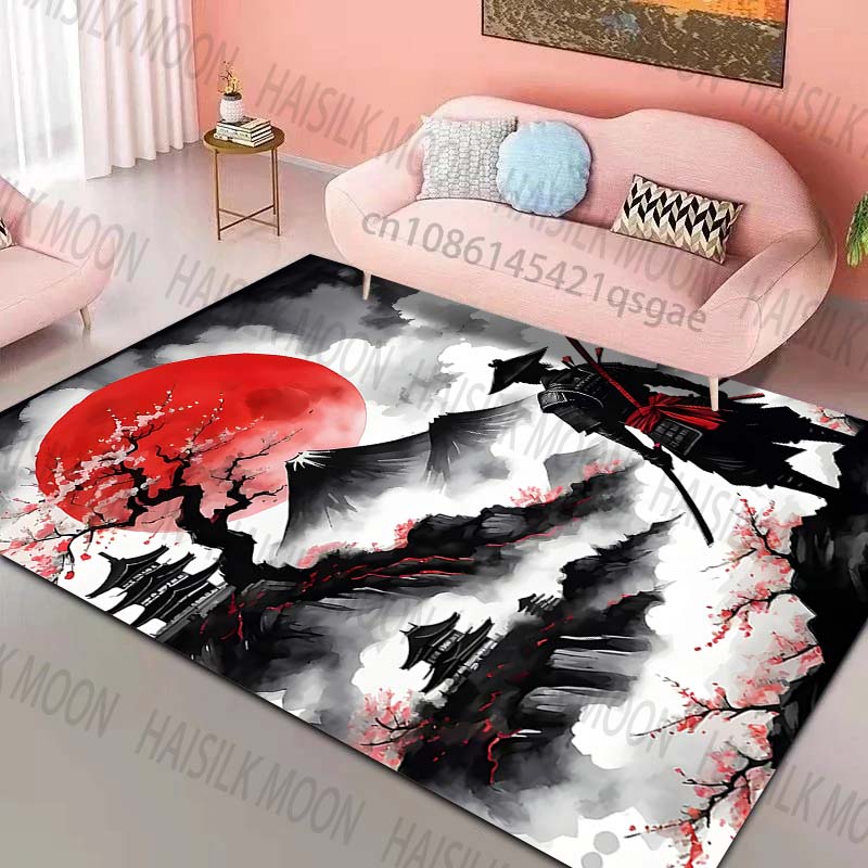 Samurai red sun mountain scene – Home Bathroom Scene recenzja i cena