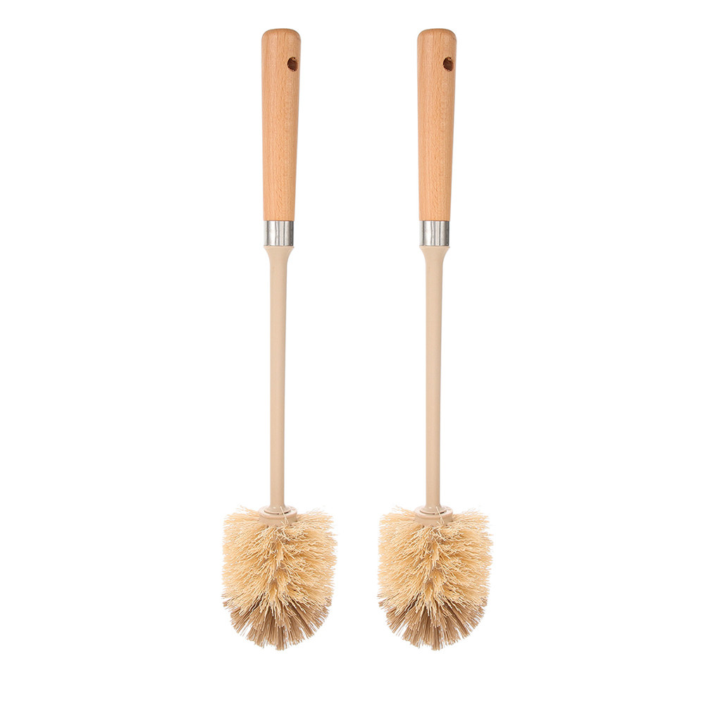 2Pcs Wooden Toilet Brush Long  – Home Toilet Bathroom Design recenzja i cena