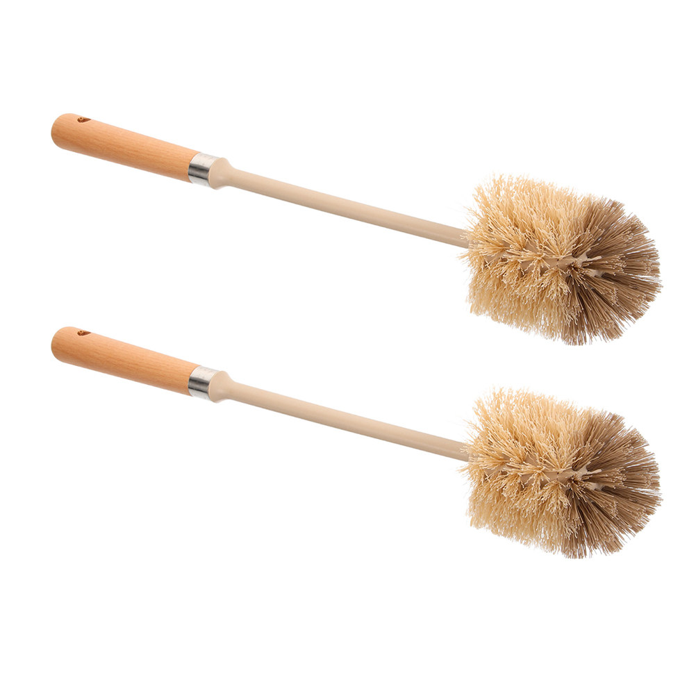 2Pcs Wooden Toilet Brush Long  – Home Toilet Bathroom Design recenzja i cena
