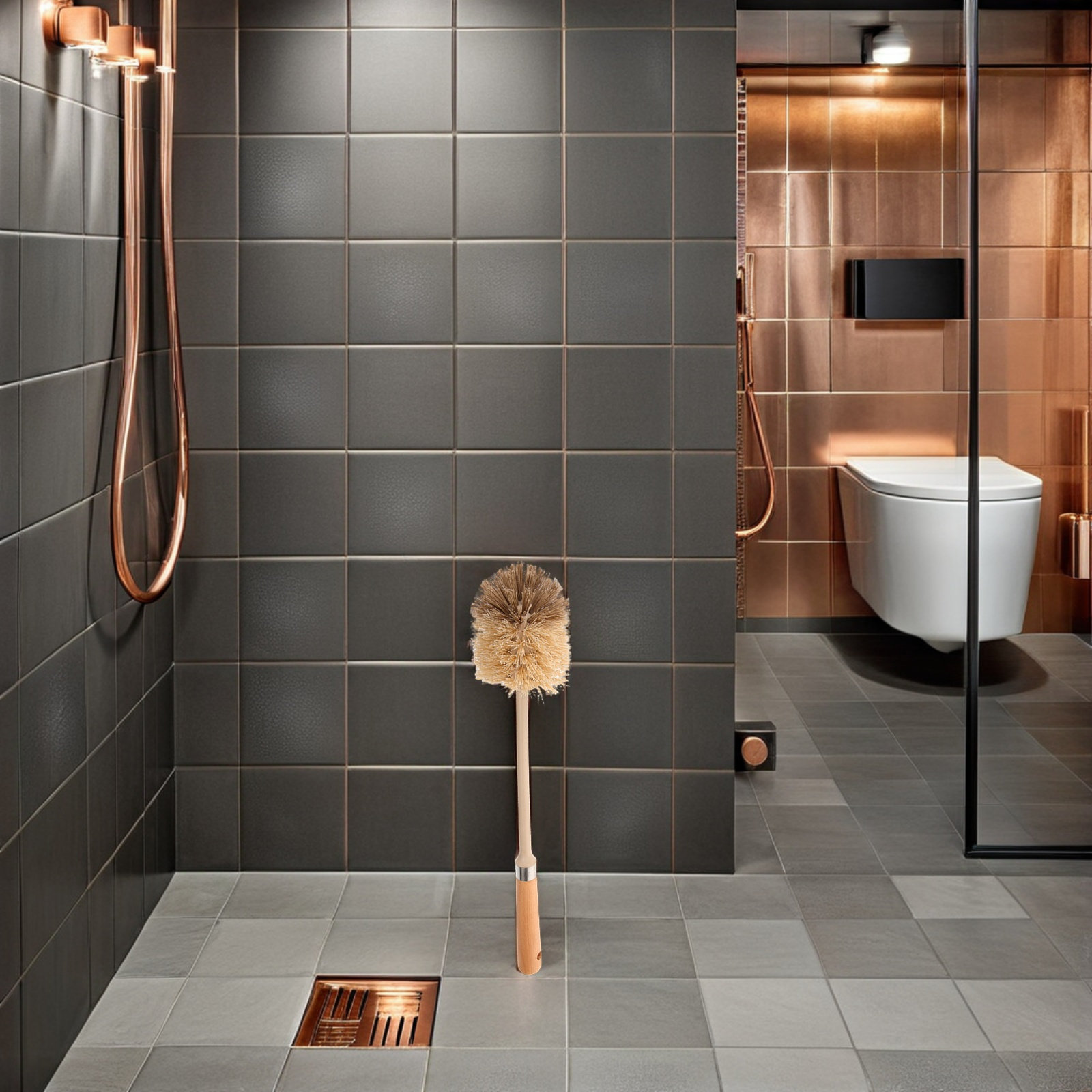 2Pcs Wooden Toilet Brush Long  – Home Toilet Bathroom Design recenzja i cena