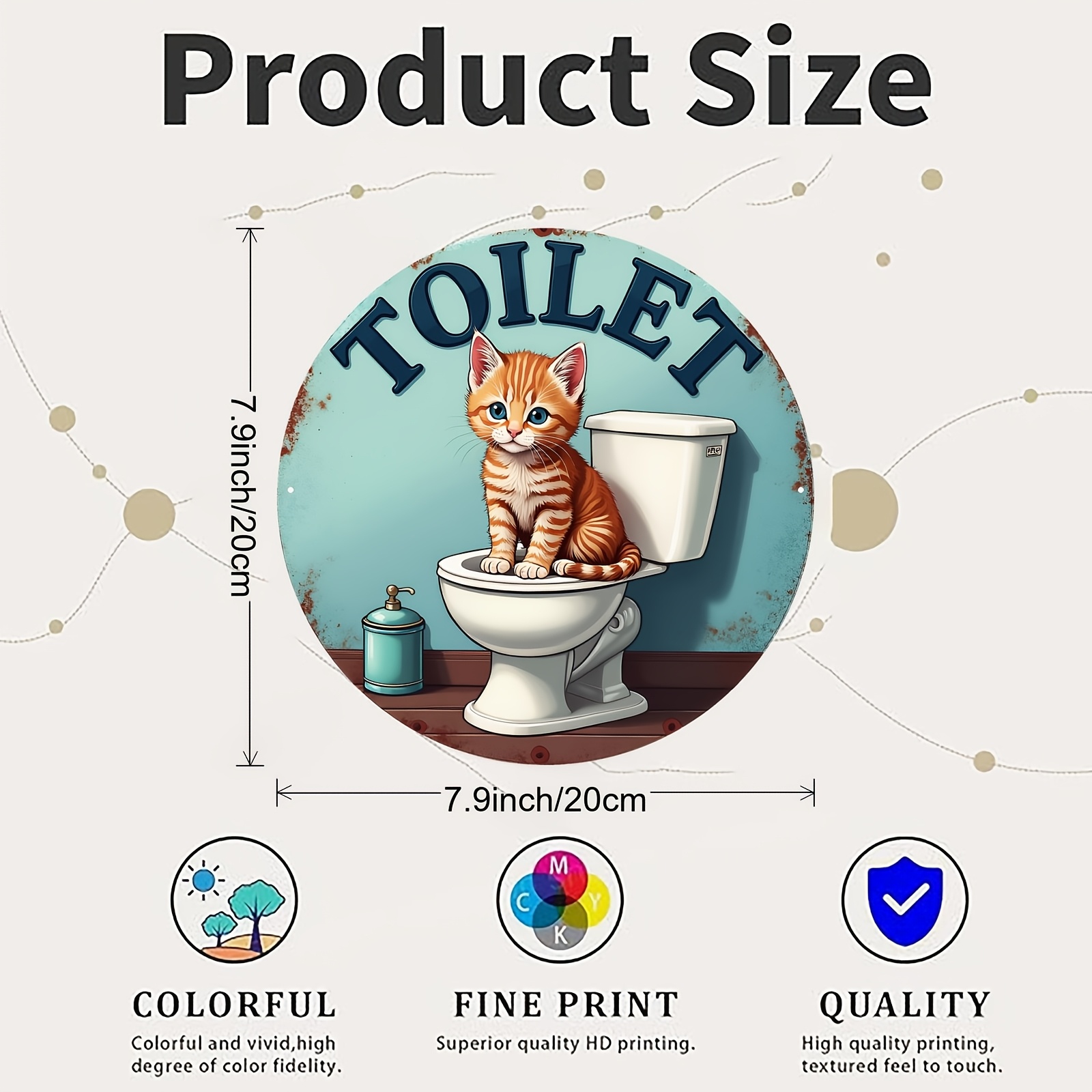 Aluminum Sign, Cute Cat Toilet – Home Bathroom Scene recenzja i cena