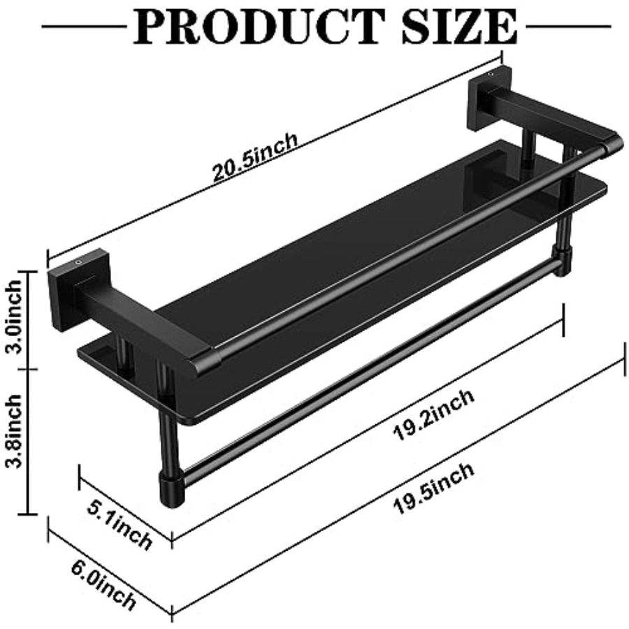 Glass Shelf for Bathroom 20 In – Towel Bar Stainless recenzja i cena