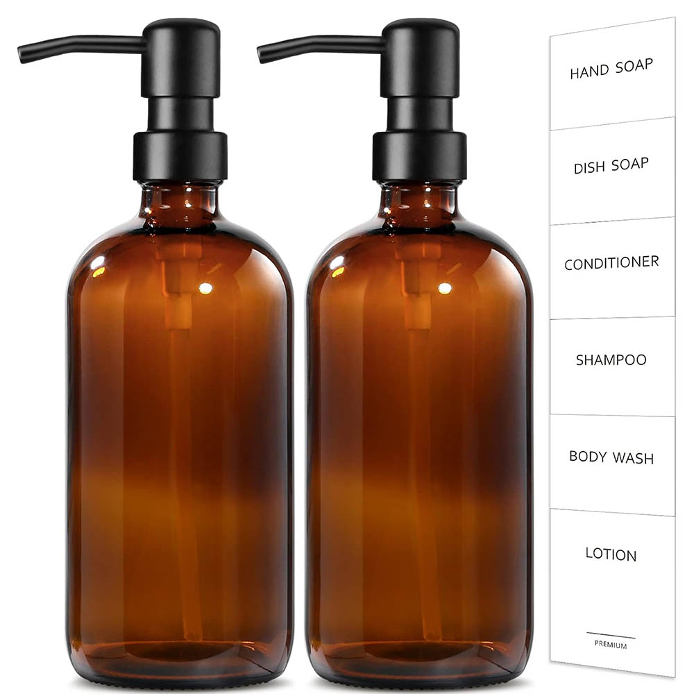 Amber Glass Soap Dispenser, 2  – Home Bathroom Soap Dispenser recenzja i cena