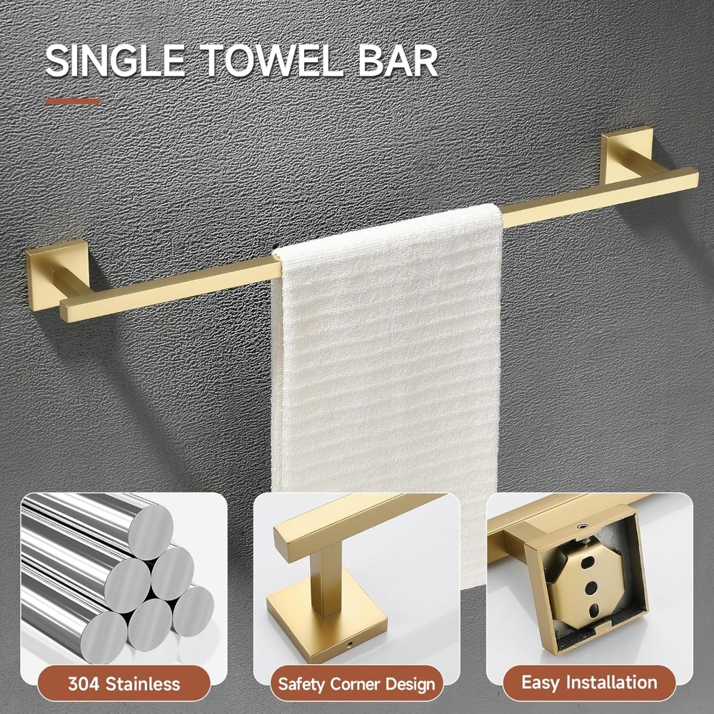 10-Piece Brushed Gold Bathroom – Towel Bar Stainless recenzja i cena