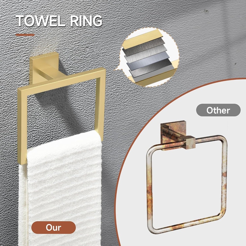 10-Piece Brushed Gold Bathroom – Towel Bar Stainless recenzja i cena
