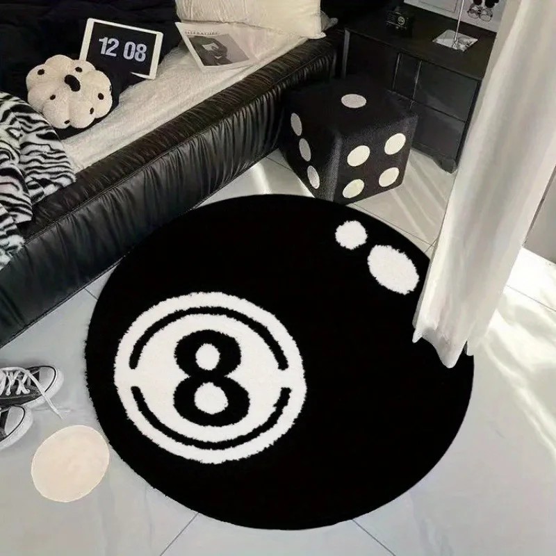 VIKAMA Black 8-Ball Round Carp – Home Bathroom Carpet recenzja i cena