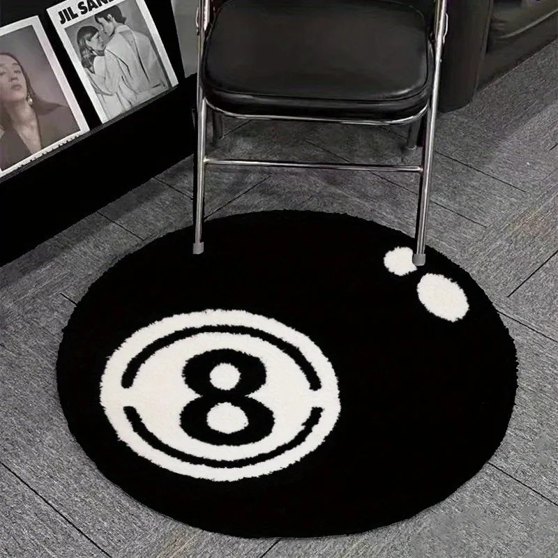 VIKAMA Black 8-Ball Round Carp – Home Bathroom Carpet recenzja i cena