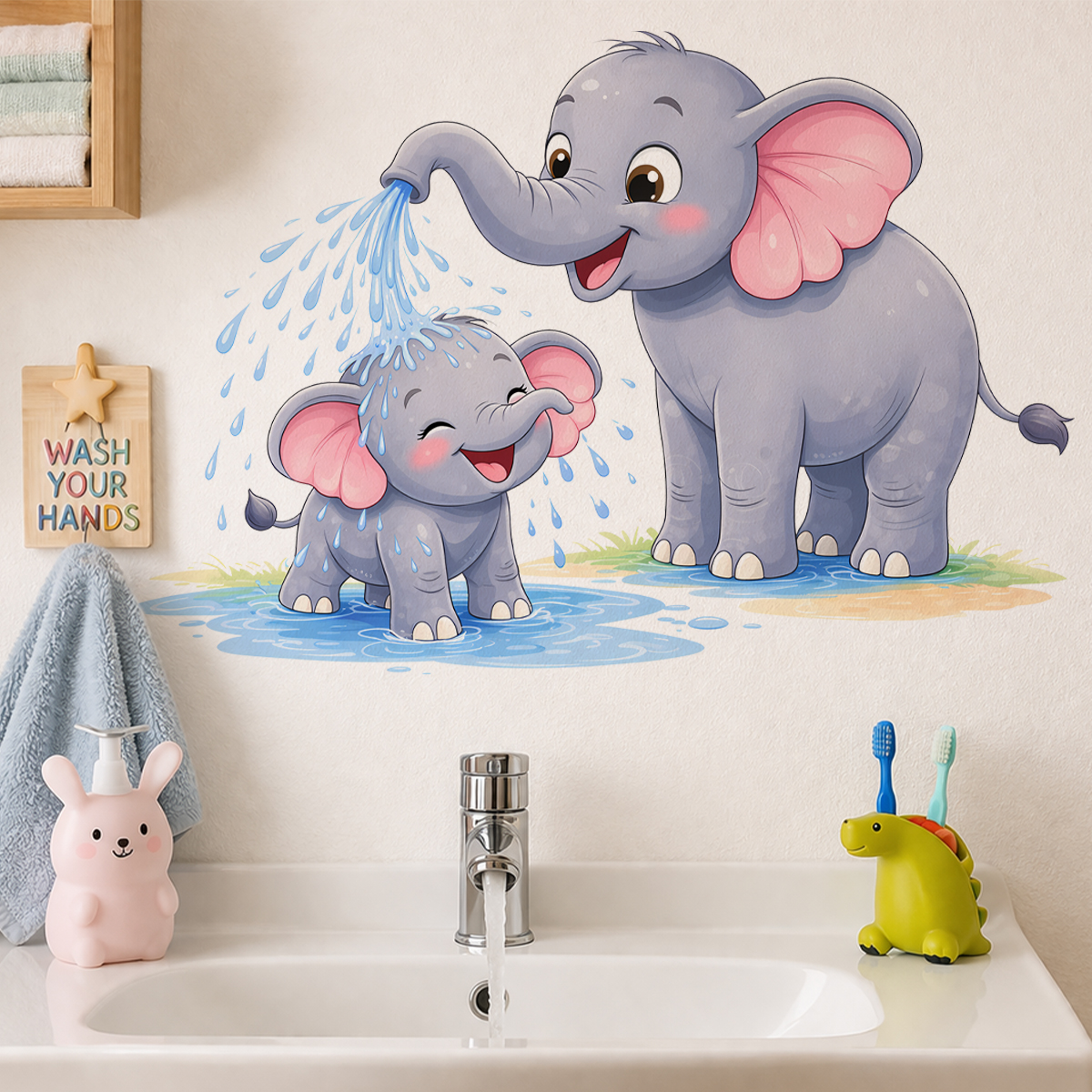 New Cartoon Elephant Wall Stic – Home Bathroom Scene recenzja i cena