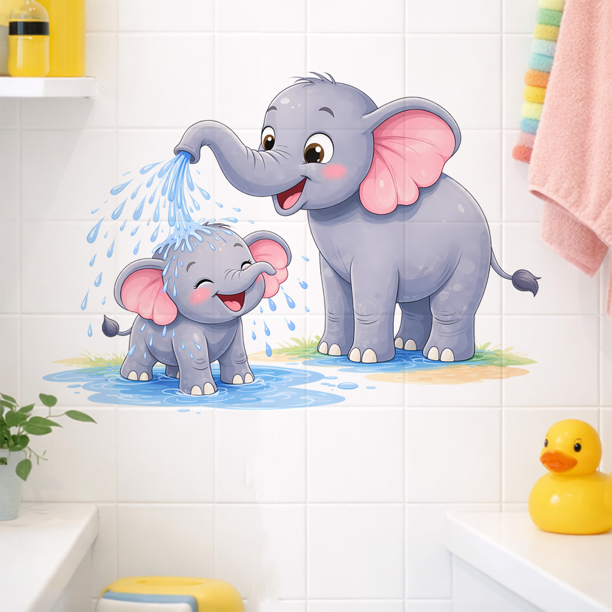 New Cartoon Elephant Wall Stic – Home Bathroom Scene recenzja i cena