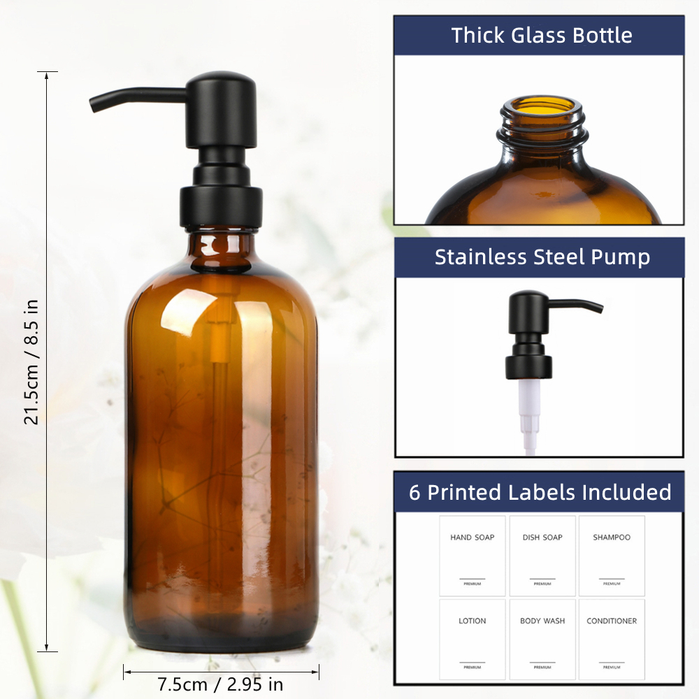 Amber Glass Soap Dispenser wit – Home Bathroom Soap Dispenser recenzja i cena
