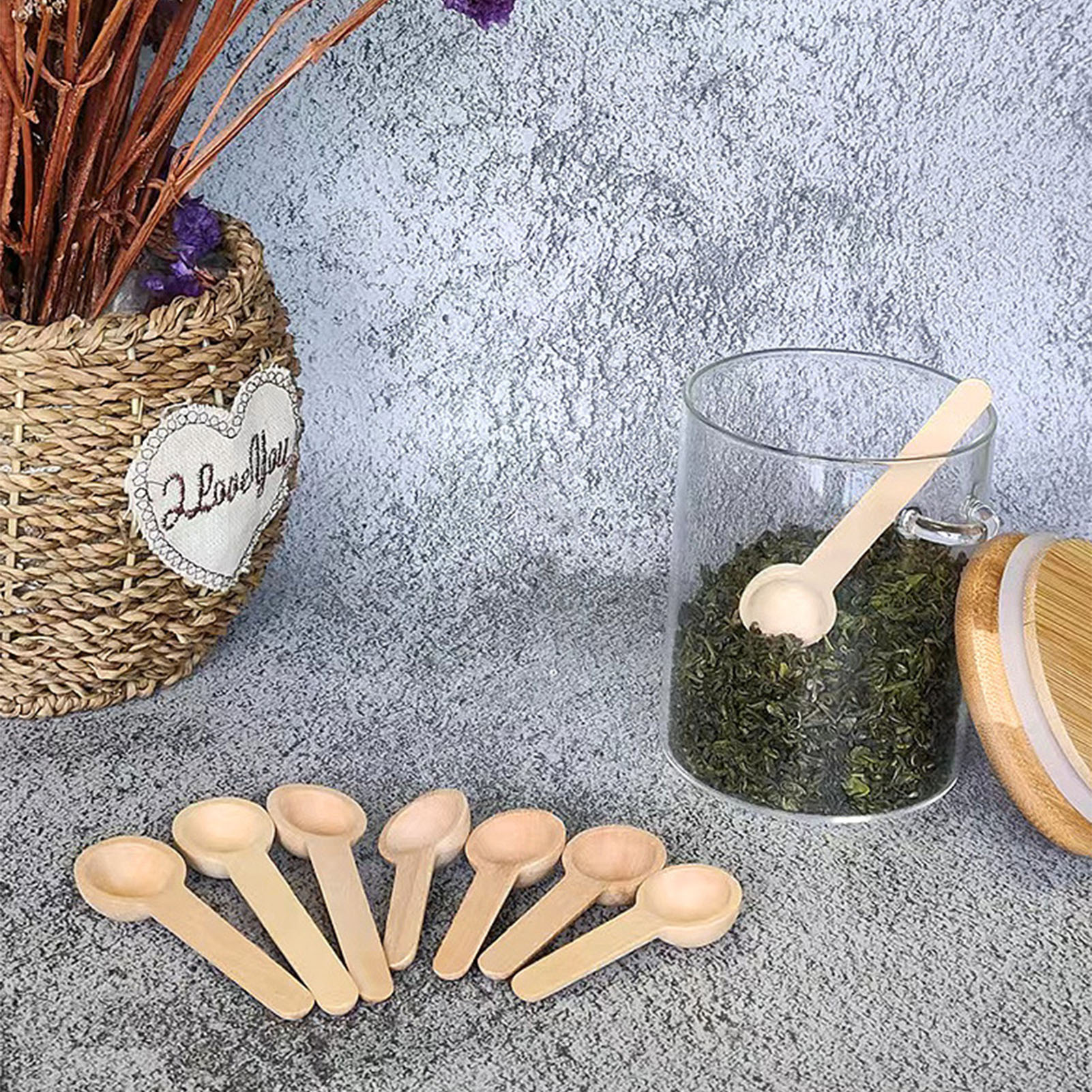 5Pcs Small Wooden Spoons Mini  – Bath Salts Jar recenzja i cena