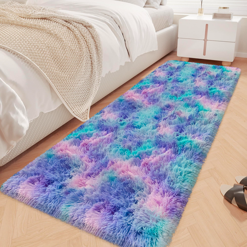 VIKAMA Gradient Blue Fluffy Ru – Home Bathroom Carpet recenzja i cena