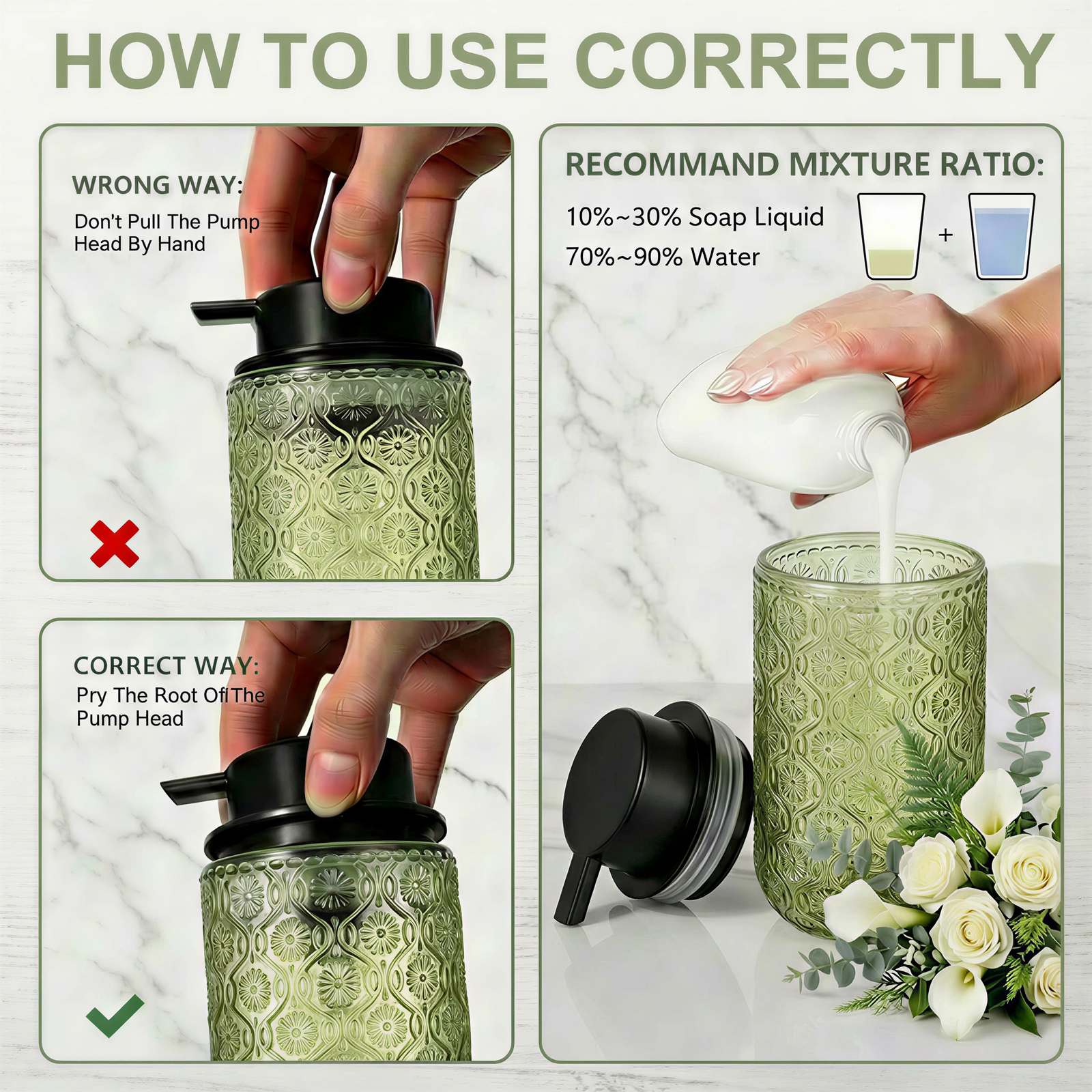 Vintage-Style Embossed Glass F – Home Bathroom Soap Dispenser recenzja i cena