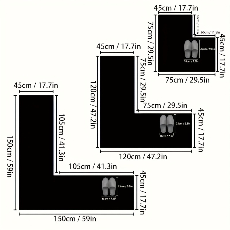 L-Shaped Non-Slip Floor Mat fo – Home Bathroom Mats recenzja i cena